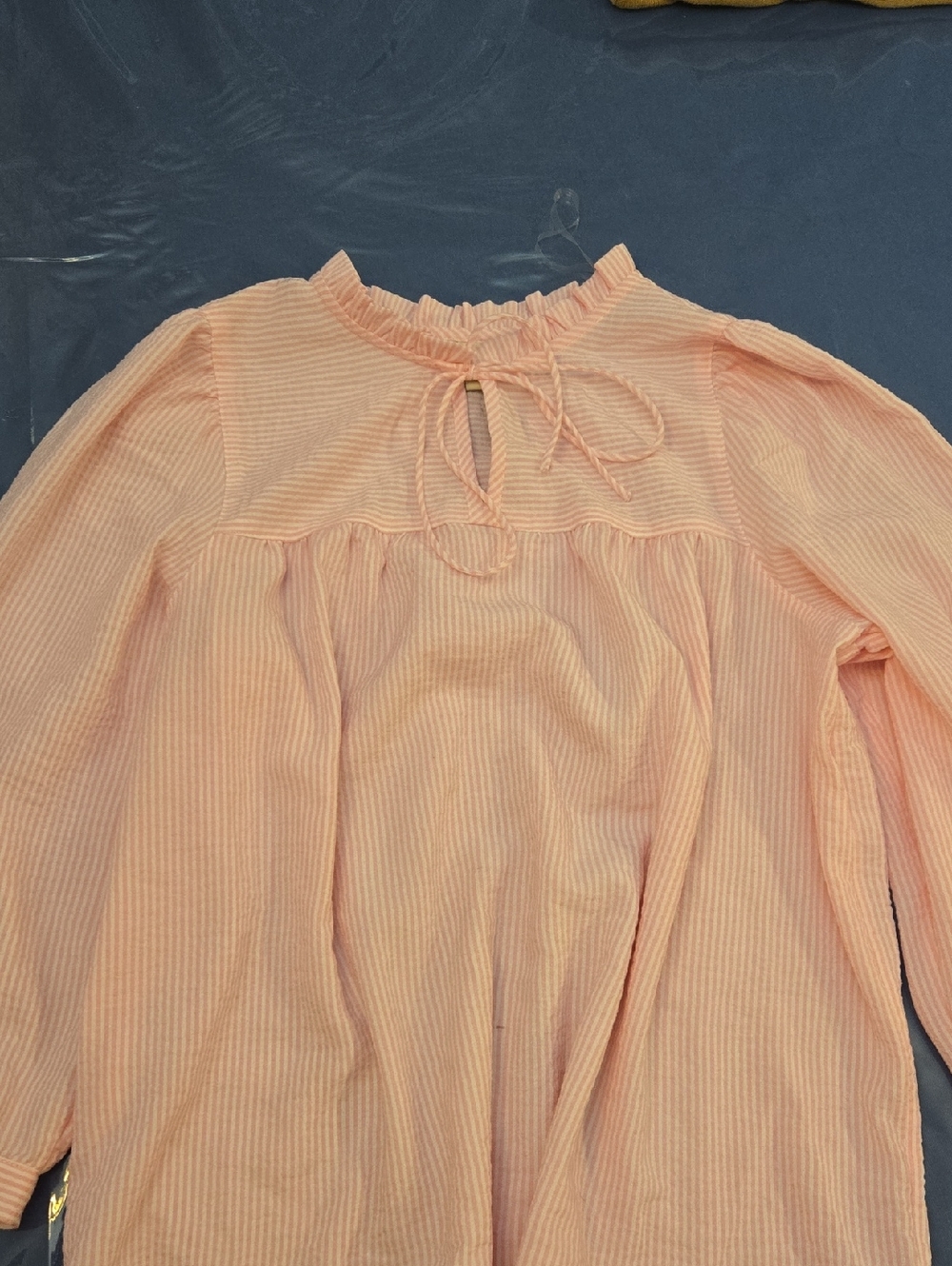 St. John's Bay Peach Striped Peasant Blouse